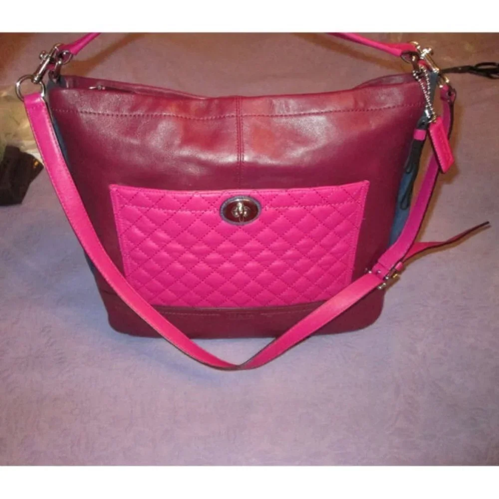 Vtg Y2K Coach Park Colorblock Hobo Bag Convertible Limited Edition Quilted XL